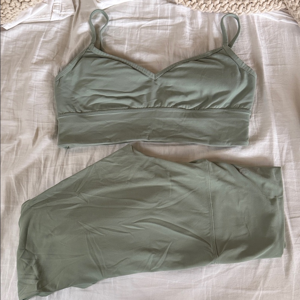 Lululemon Athletica Soft Green Bra Set